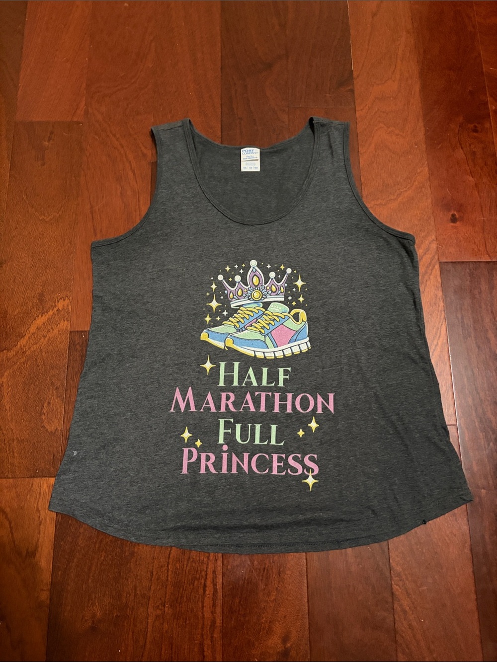 Port and Company Dark Gray "Half Marathon Full Princess" Graphic Tank